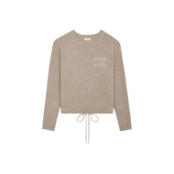 CELINE Triomphe Crew Neck Sweater In Wool And Cashmere