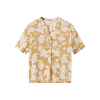 H-YXIANG T-Shirt Women's Yellow Base With Lily