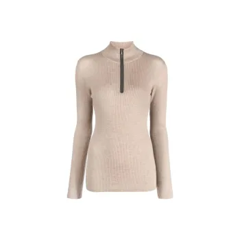 Brunello Cucinelli Half-Zipped Ribbed Jumper
