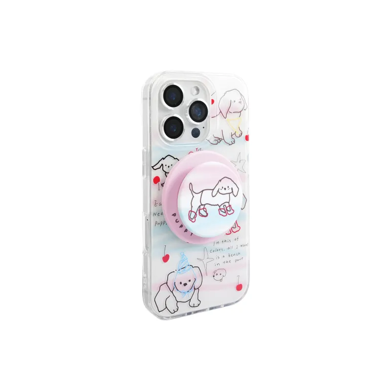 Wei Xin Acrylic Material Blue Pink Maltese Phone Cases Compatible With IPhone 16/15 Pro Max/Apple 13/14 Pro/Max-1