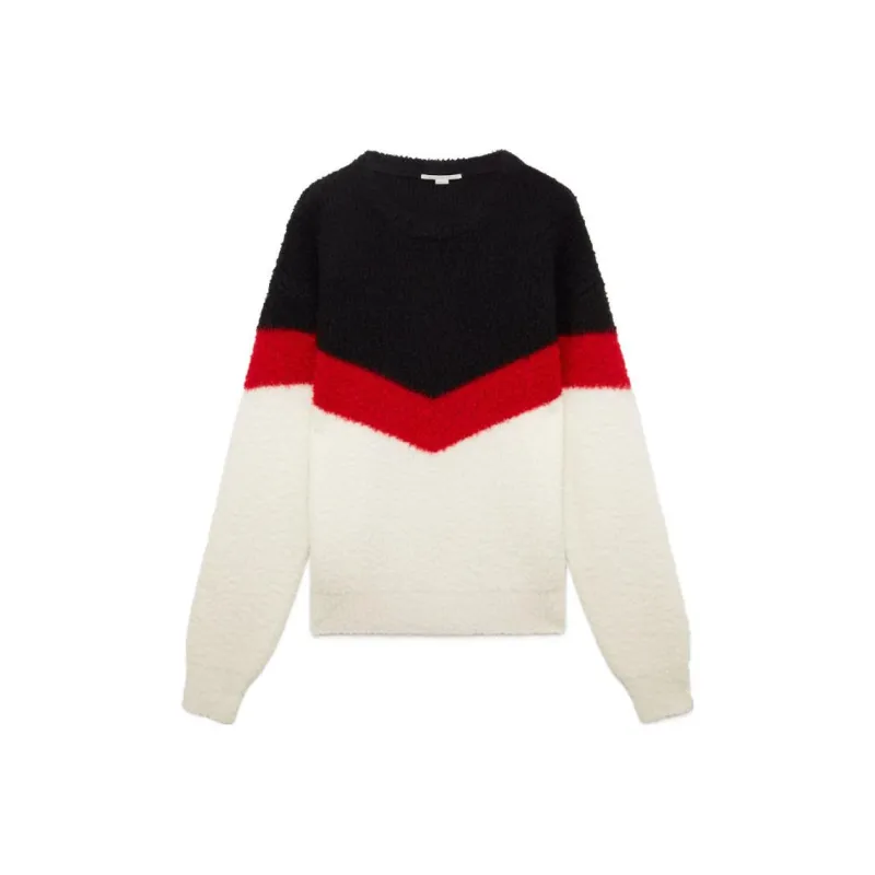 Stella McCartney Chevron-Striped Chunky-Knit Crewneck Jumper-0