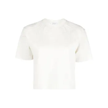 OFF WHITE Short Sleeved Cropped T Shirt