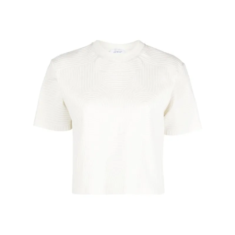 OFF-WHITE Short-Sleeved Cropped T-Shirt-0