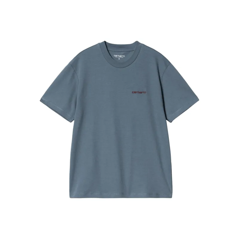 Carhartt WIP Short-Sleeve Script Embroidery T-Shirt 'Positano/Malbec'-0