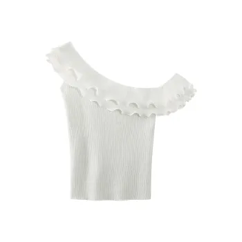 RTNH Summer Ruffle Sleeve T Shirt Women's Cream Apricot