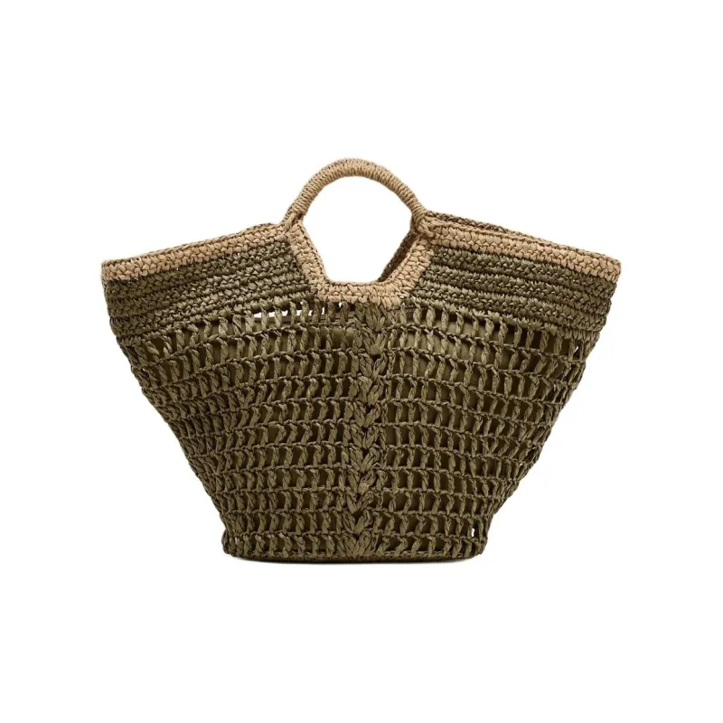 ZARA Cellulose Material One Shoulder Handbag Tubas Women's Green-0