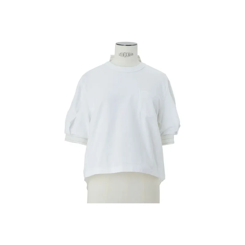 Sacai Striped Panelled T shirt-0