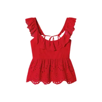 KYKW Flutter Sleeve T Shirt Women's Red