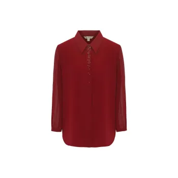BBLLUUEE Shirt Women's Maple Leaf Red