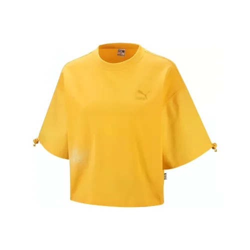 PUMA Humming 3,SS23 Chinese Culture Tribute Series T Shirt Women's Mustard Green