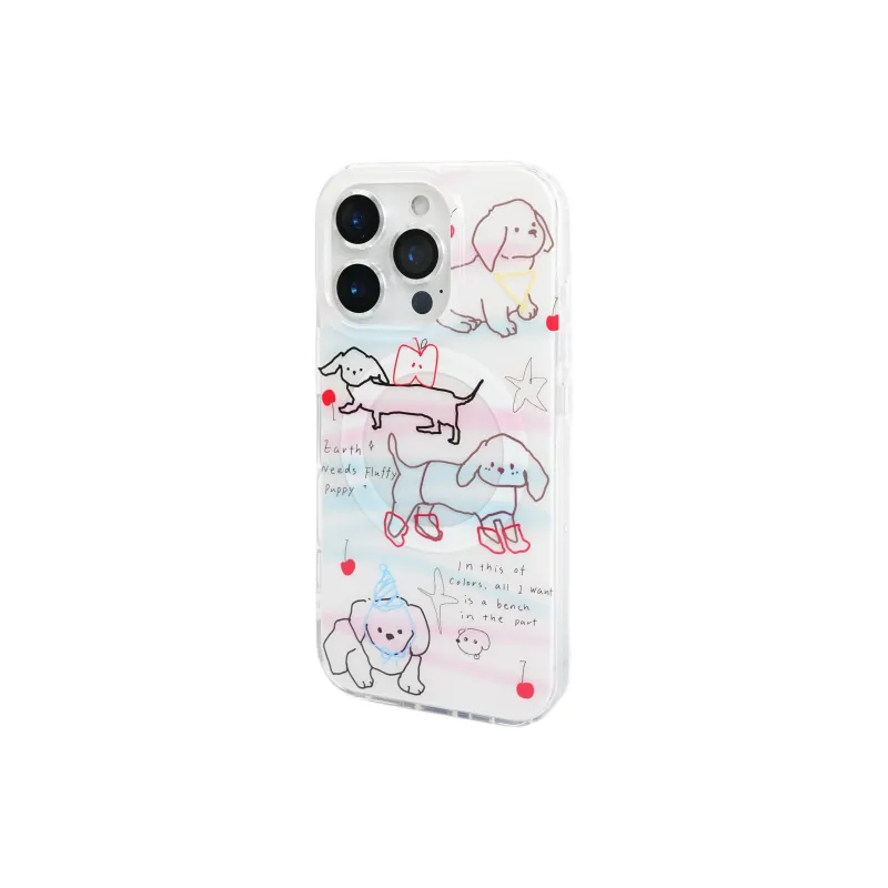 Wei Xin Acrylic Material Blue Pink Maltese Phone Cases Compatible With IPhone 16/15 Pro Max/Apple 13/14 Pro/Max-6
