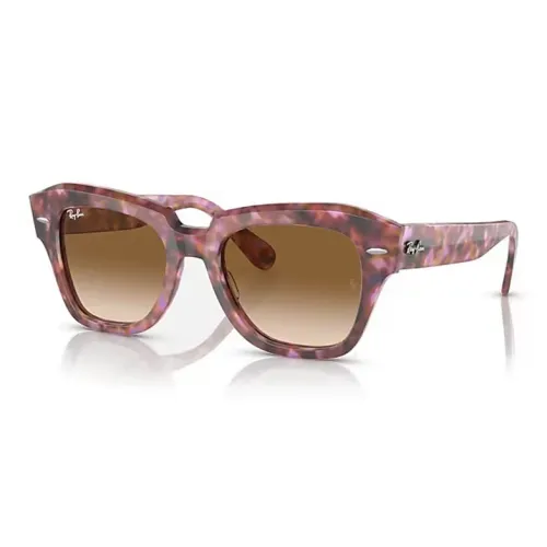 RayBan Acetate Irregular Shape Sunglasses Unisex Brown