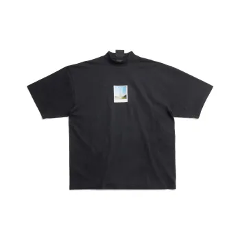 Balenciaga SS23 Drop Shoulder Sleeve T Shirt Women's Black Loose Fit Style