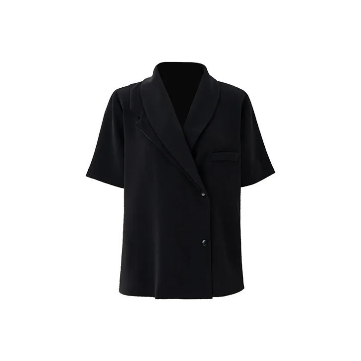 SOON FLOWER Shirt Summer Women's Black-0