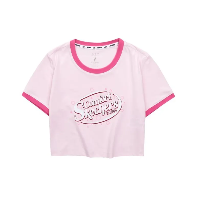 Skechers T Shirt Women's Light Pink Red-0