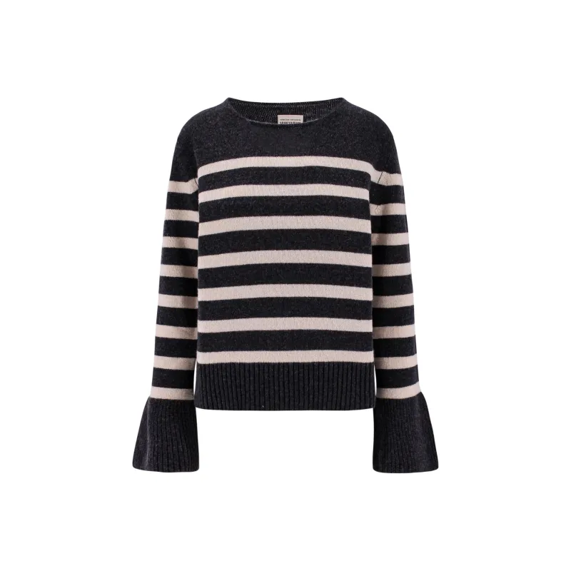 Semicouture Striped Boat neck Jumper-0