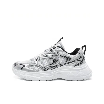 FUERZA Chunky Sneakers Men Low Top Silver