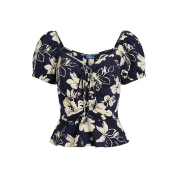 Polo Ralph Lauren Floral-print Ruched Blouse