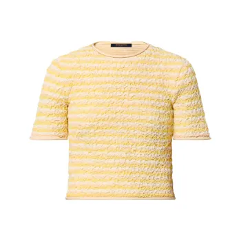 LOUIS VUITTON Crinkle Knit Striped Top