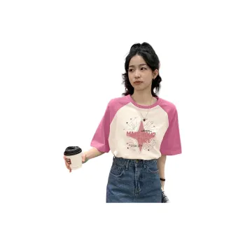 Tonlion Raglan Sleeve T-Shirt Women's Gummy Powder