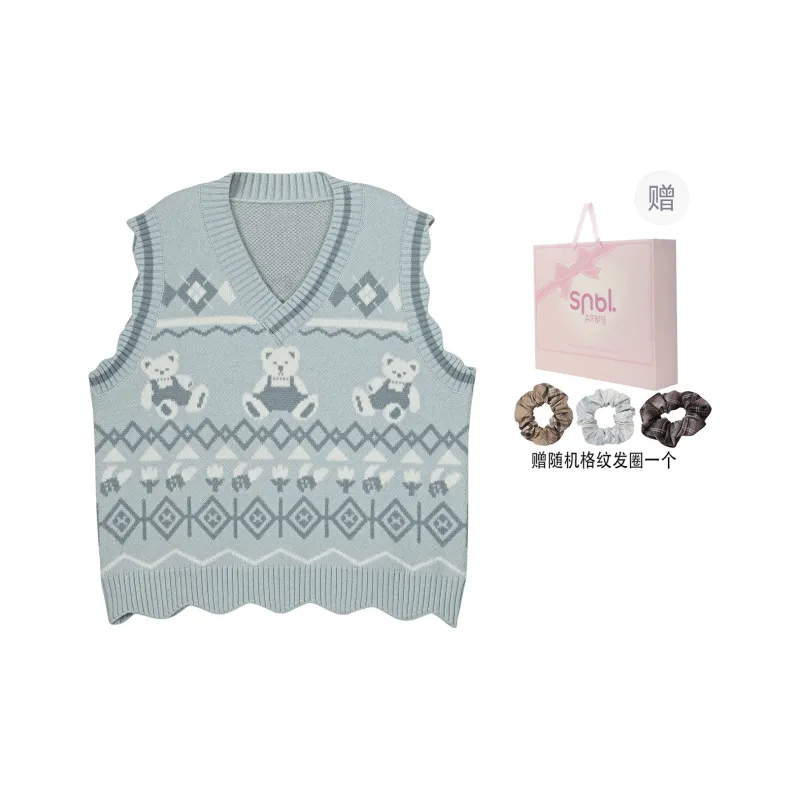 SNBL Sweaters Women's Blue Vest-0