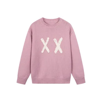 UOOYAA Loose Fit Knitwear Women's Pink