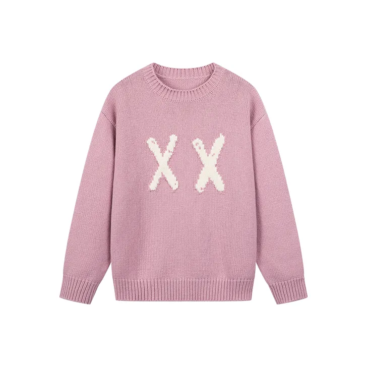 UOOYAA Loose Fit Knitwear Women's Pink-0