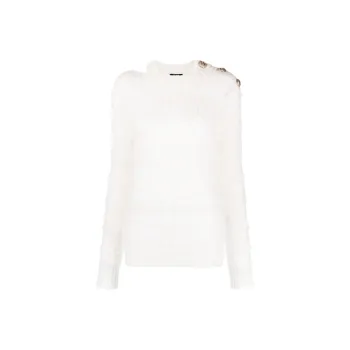 BALMAIN Buttoned Crew neck Jumper