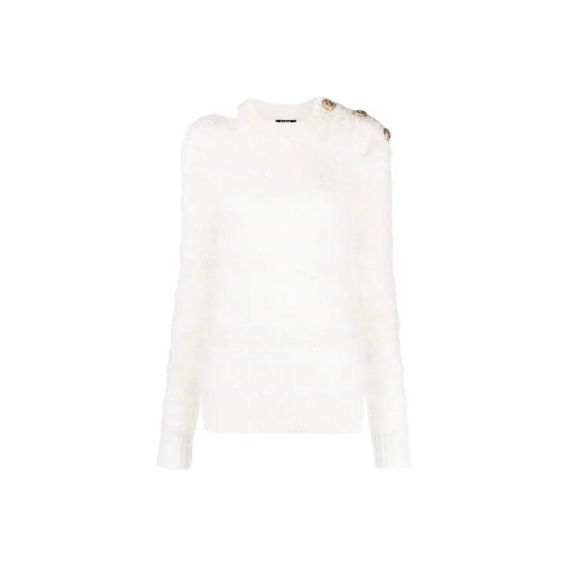 BALMAIN Buttoned Crew neck Jumper-0