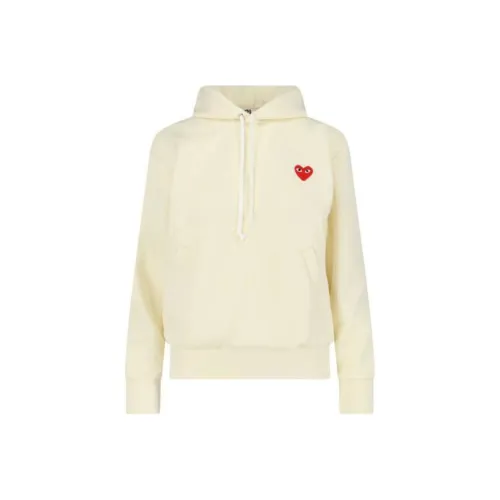 Comme Des Garcons Play Red Heart Hoodie Ivory