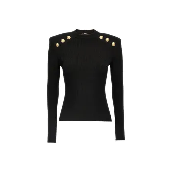BALMAIN Button Embellished Knitted Jumper