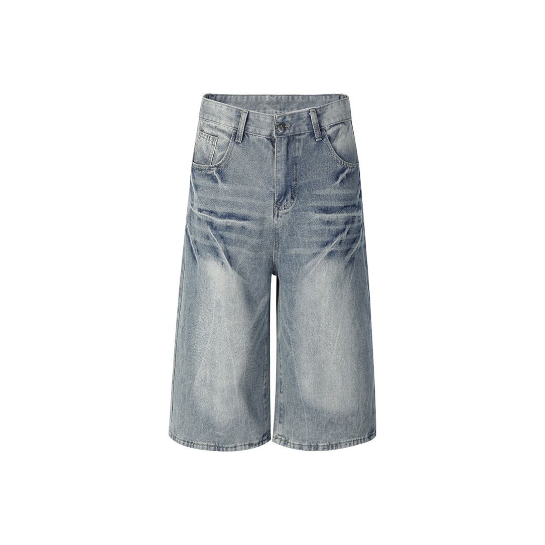 【SATIIIZ】Pino Washed Banding Bermuda Pants Acid Washed Palazzo Pants in Marlin FINAL SALE – June Adel