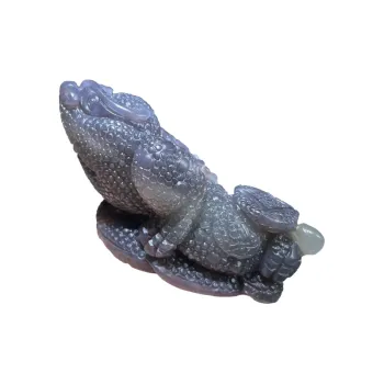 BUDOUXIAOAI Hetian Jade Handheld Piece Smoky Purple Unisex