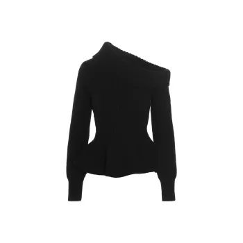 Alexander McQueen Peplum Waist Knitted Jumper