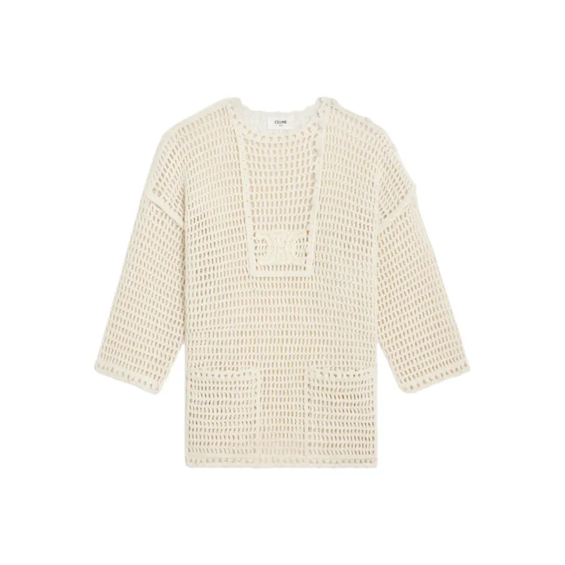 CELINE Triomphe Baja In Crocheted Wool-0
