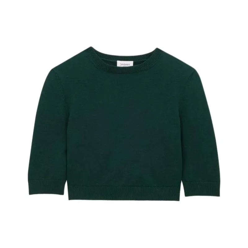 SAINT LAURENT Wool Cropped Top-0
