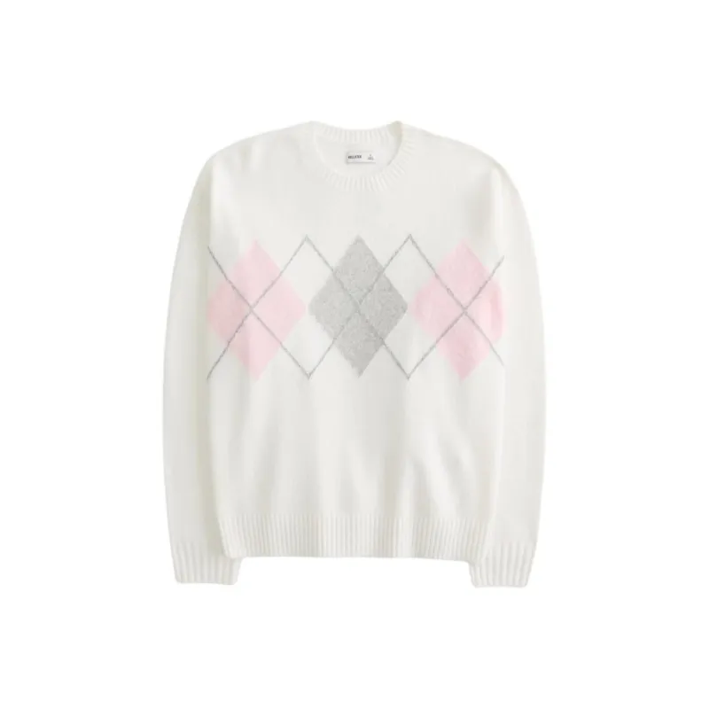 Hollister Sweater Women's White Print-0