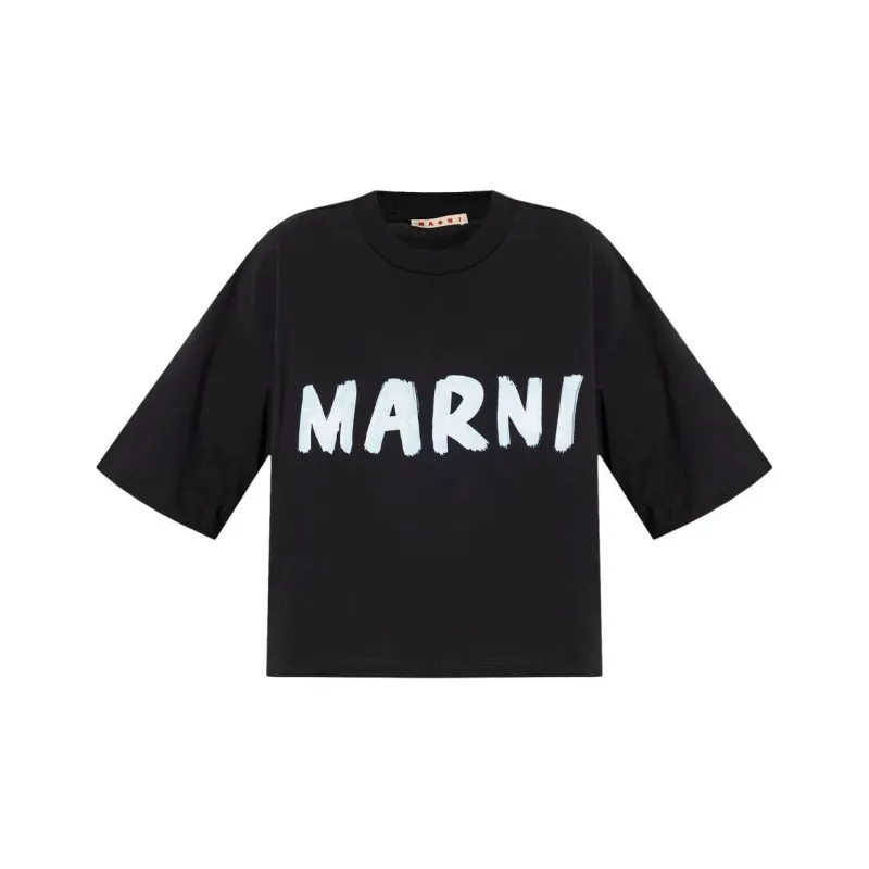 MARNI Logo print Cotton T shirt-0