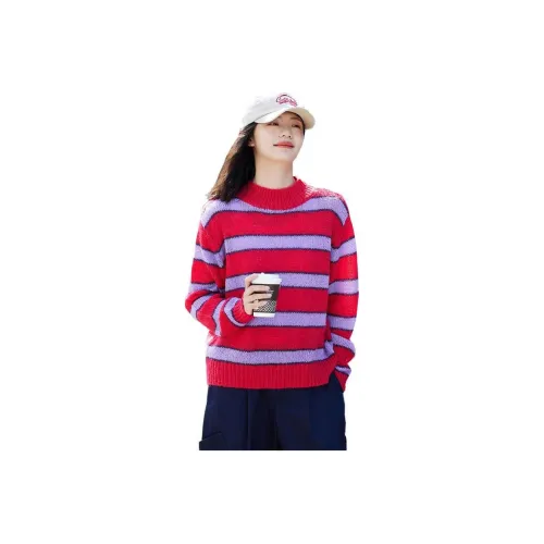 Demana Sweater Women's Red Stripes
