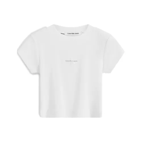 CALVIN KLEIN T Crop Women's Moon White