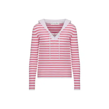 DIOR SS22 Slim Fit Knitwear Women's Pink White Multicolor