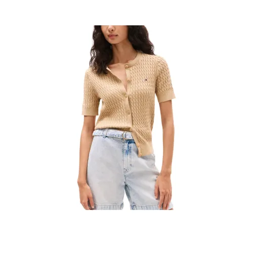tommy Front Hilfiger Sweater Women's Beige Mixed Color