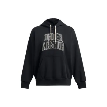 Under Armour Icon Heavyweight Terry Oversized Hoodie Sweatshirt Women's Black