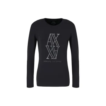 ARMANI EXCHANGE Rhinestone embellished Logo T shirt