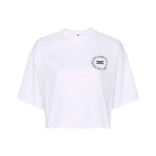 Elisabetta Franchi Cropped Logo print T shirt