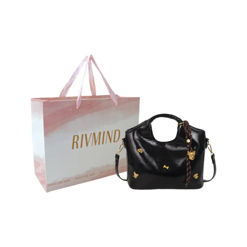 RIVMIND PU Handbag Women's Brown/White/Pink/Black-16