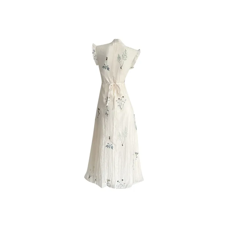 Icicofficial Sleeveless Dress Women's Apricot Dress-1