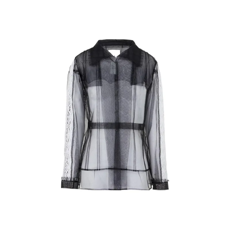Maison Margiela Lace Detailed Mesh Shirt-0