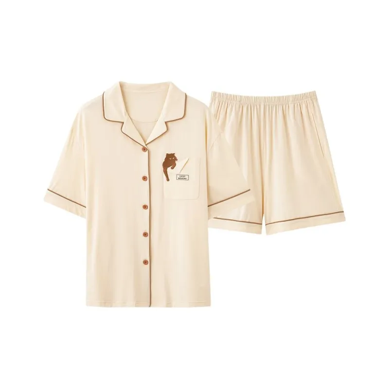 XISHE Pajama Set Women's Light Yellow-0