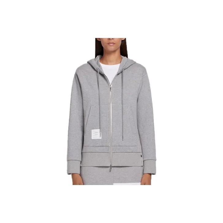THOM BROWNE Zipped Drawstring Hoodie-0